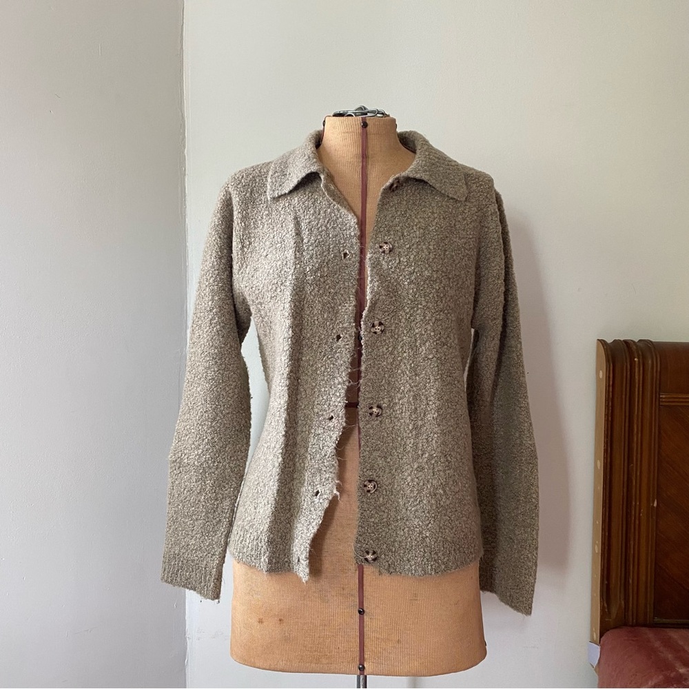 Vintage Teddy Knit Wool Cardigan